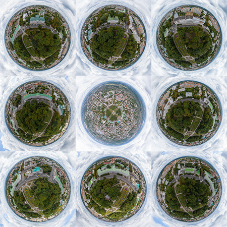 A round square. The centre of a principal town of a province in early 19th century